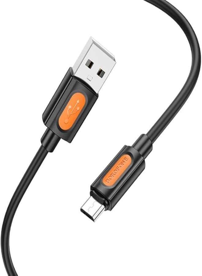 BOROFONE BX114 Structure silicone charging data cable Micro - Black